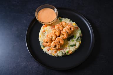 Special shrimp and cauliflower rice bowl