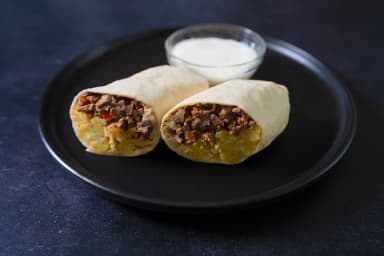 Egg & meat burrito