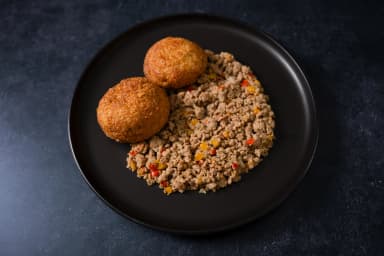 Quinoa balls with ground turkey and vegetables